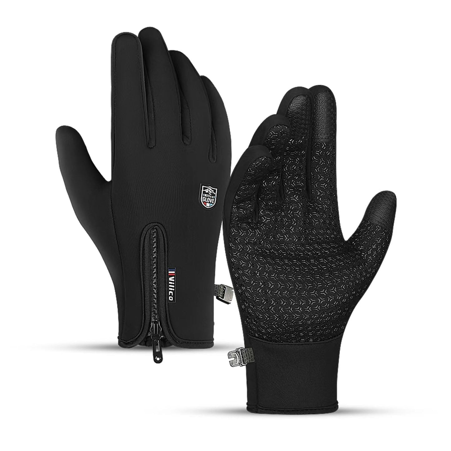 TEMEI Winter Thermal Gloves for Men and Women, Touch Screen Texting Fingers Waterproof Windproof Anti Slip Warm Gloves for Hiking Driving Running Cycling (Black, Small)