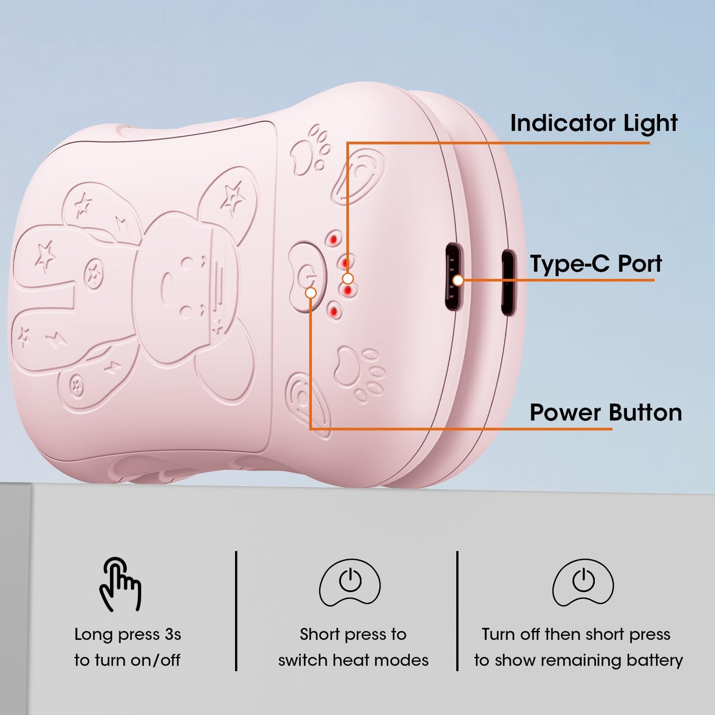 Rechargeable Hand Warmers 2 Pack, WXX 2 in 1 Electric Hand Warmer, 6000mAh Portable Pocket Warmers Dual-Sided Safe Heating, Electronic Winter Gifts for Men Women Kids, Golf, Outdoors, Fishing Pink