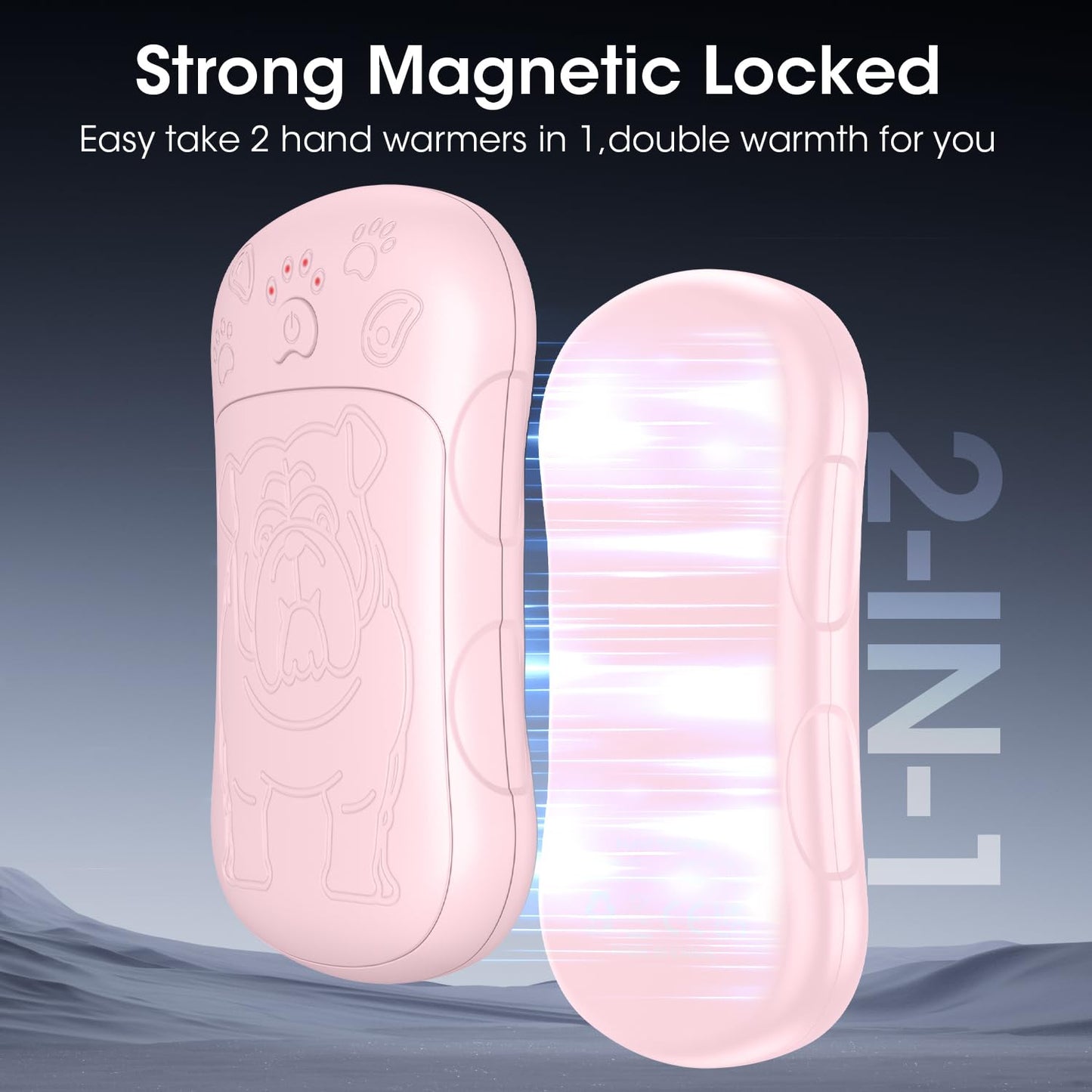 OLV Hand Warmers Rechargeable 2 Pack Strong Magnetic 18Hrs Longer Heating Portable Pocket-Sized Hand Warmer 6000mAh USB Hot Heater Birthday Gifts for Men Women Camping,Golf,Hunting,Travel Essentials