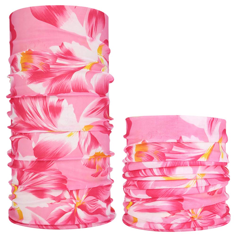 6 Pack Floral Bandanas UV Shield for Face Cover Balaclava Head Buff Scarf Fishing (Flower 2, 6)