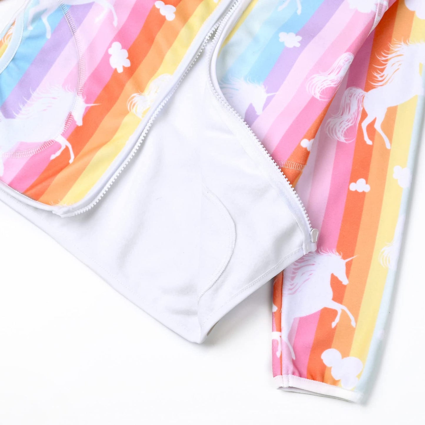 QPANCY Girls Rainbow Unicorn Zip Up Jackets Fleece Sweatshirts Kids Hoodie Fall Winter Clothes,Size 8 9