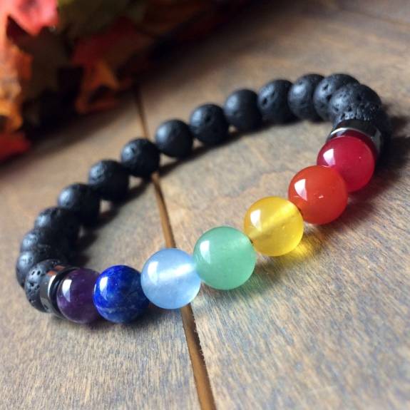 7 Chakra Bracelet | Lava Chakra Bracelet