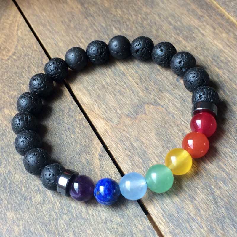 7 Chakra Bracelet | Lava Chakra Bracelet