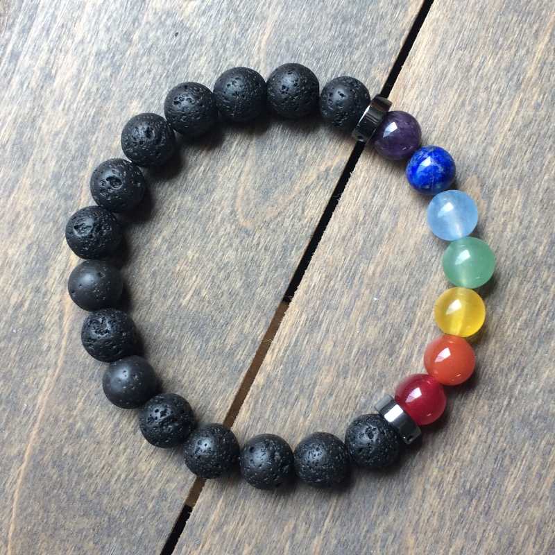 7 Chakra Bracelet | Lava Chakra Bracelet