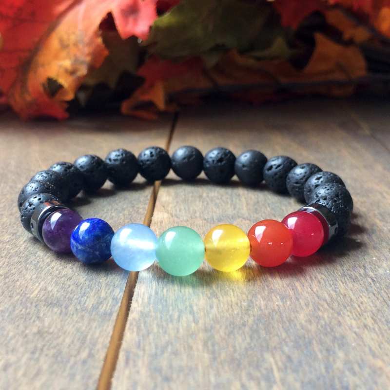 7 Chakra Bracelet | Lava Chakra Bracelet