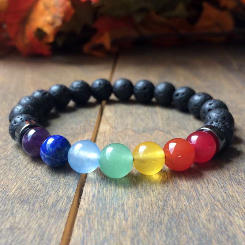 7 Chakra Bracelet | Lava Chakra Bracelet