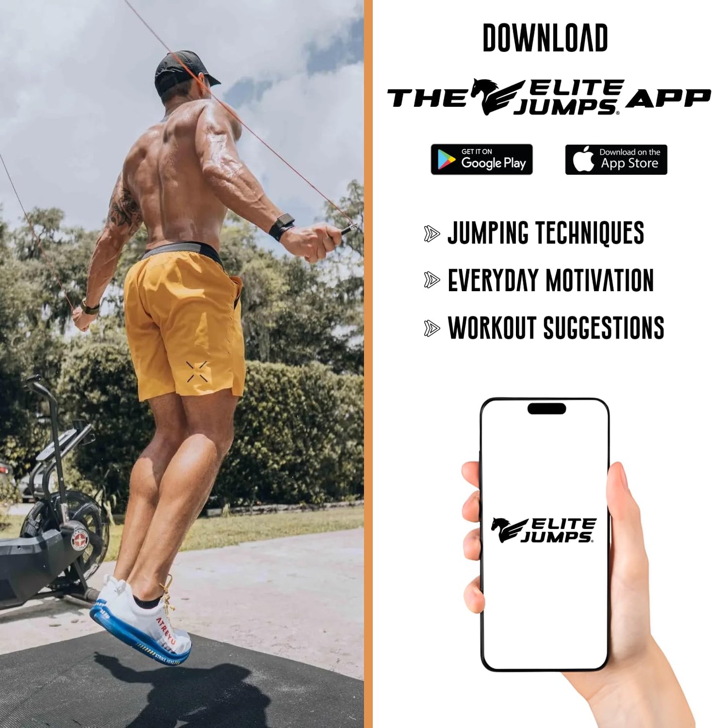 Elite Jumps, Muay Thai 2.0 Weighted Jump Rope - Heavy 1.3lb PVC Drag Rope (10ft)