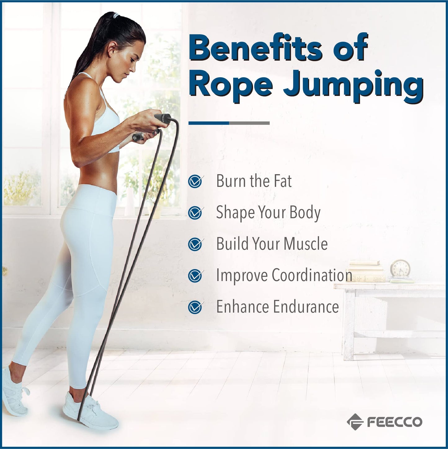FEECCO BurnoY 2LB Weighted Jump Rope