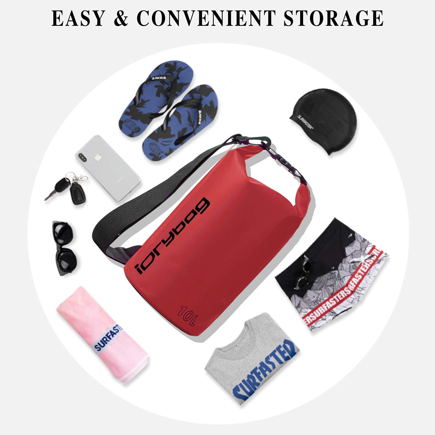 IDRYBAG Dry Bags for Kayaking Waterproof 2L/5L/10L/15L/20L, Small Dry Bag Waterproof Floating, Dry Sack Waterproof Bag for Paddleboarding Travel