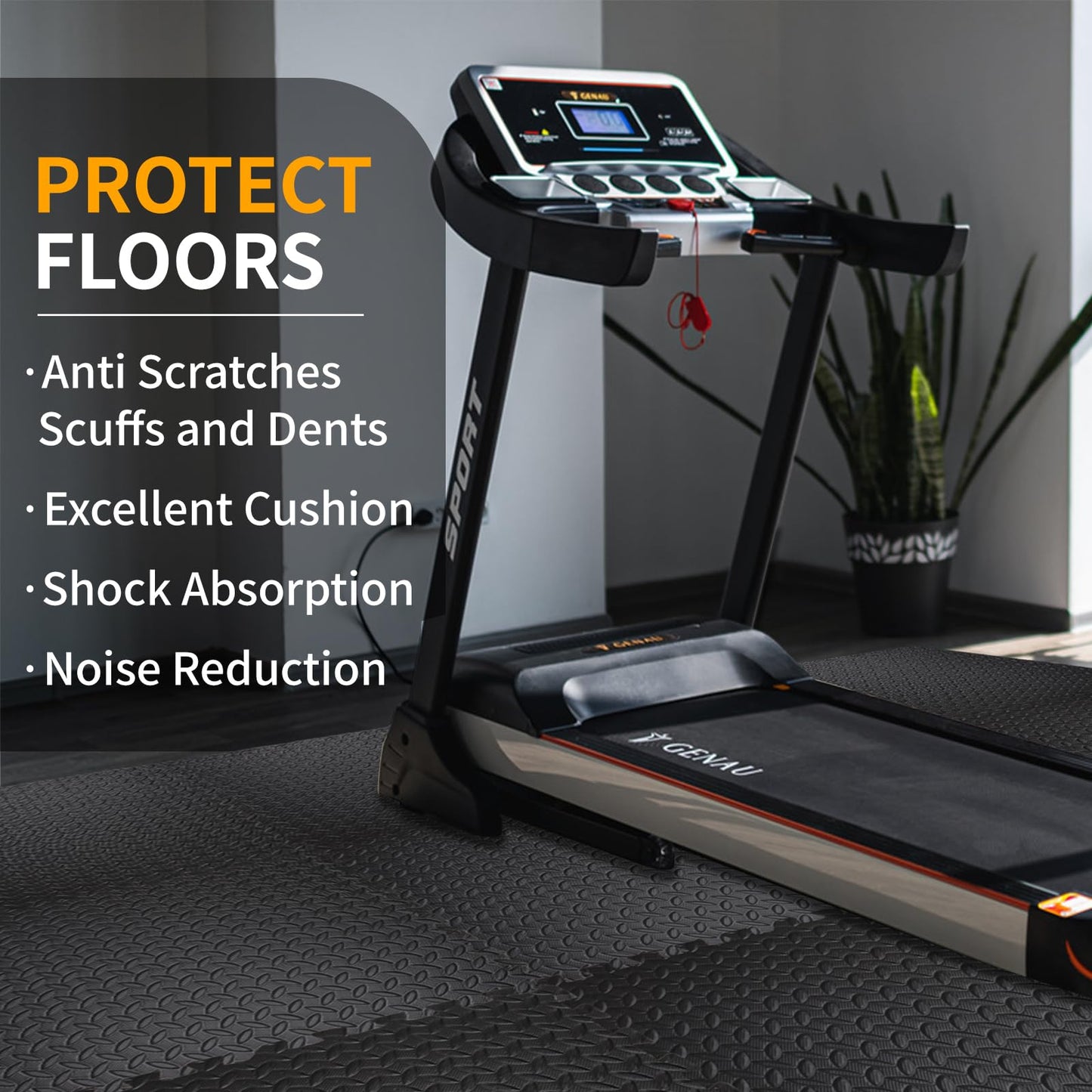 Puzzle Exercise Mat ½ in Thickness, 24 Tiles EVA Interlocking Foam Floor Tiles for Home 24'' x 24'' Protective Flooring Mats for Gym Equipment Covers 96 SQ FT