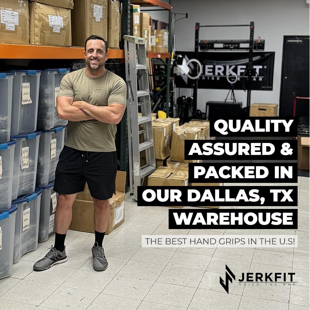 JerkFit Death Grips, Lifting Straps for Deadlifts, Pull Ups, and Heavy Shrugs, with Padded Support, Palm Protection & Increased Grip for Heavy Pull Lifts (Large)