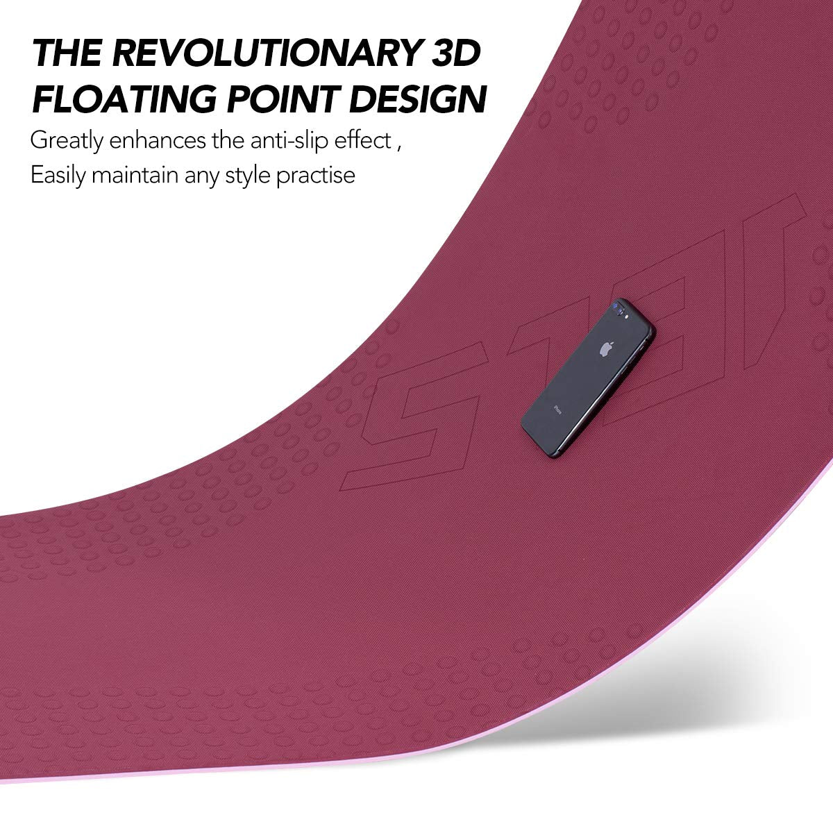 JELS Extra Thick Yoga Mat, 1.2/2 inch, Ergonomic 3D Non Slip Design, SGS Certified TPE Material, Yoga Mat for Men Women with Carrying Strap,Exercises Mat for Yoga, Pilates and Floor Workout(72"x26")