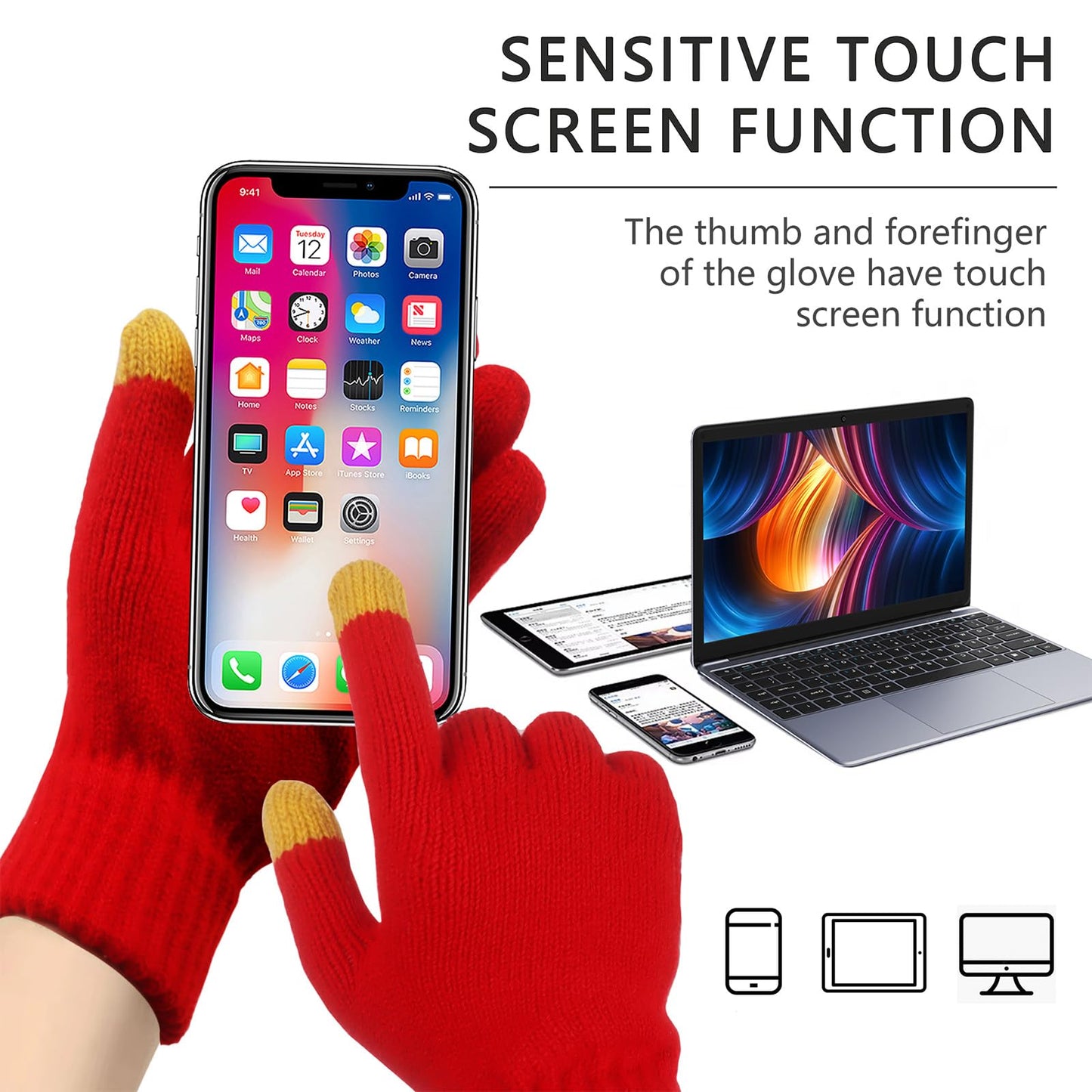 Beanie Gloves Set for Men Gifts Women Winter Hat Chief-Beanie Knit Cap Apparel