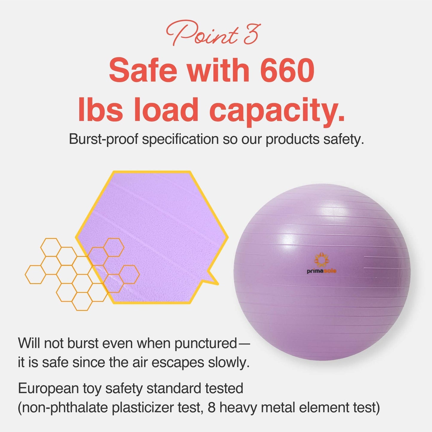 PRIMASOLE Exercise Ball for Balance Stability Fitness Workout Yoga Pilates at Home Office & Gym 65cm Nail Pink