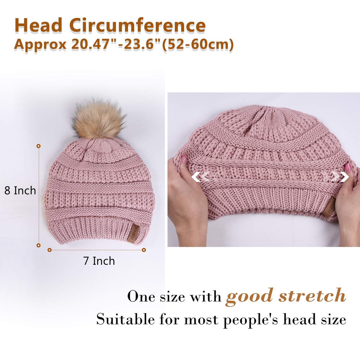 FURTALK Womens Winter Slouchy Beanie Hat Knit Winter Hats for Women Soft Stretch Warm Skull Ski Cap Beanies