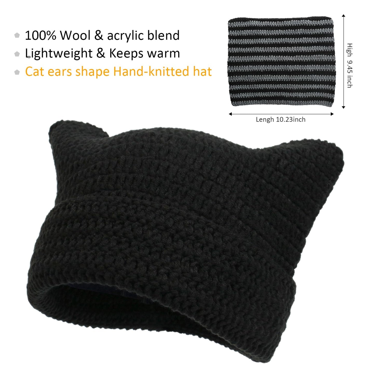 Women Beanie Warm Winter Hats, Soft Knit Lazy Beanie for Women, Women Cat Beanie，Women Fox hat, Slouchy Beanies for Women
