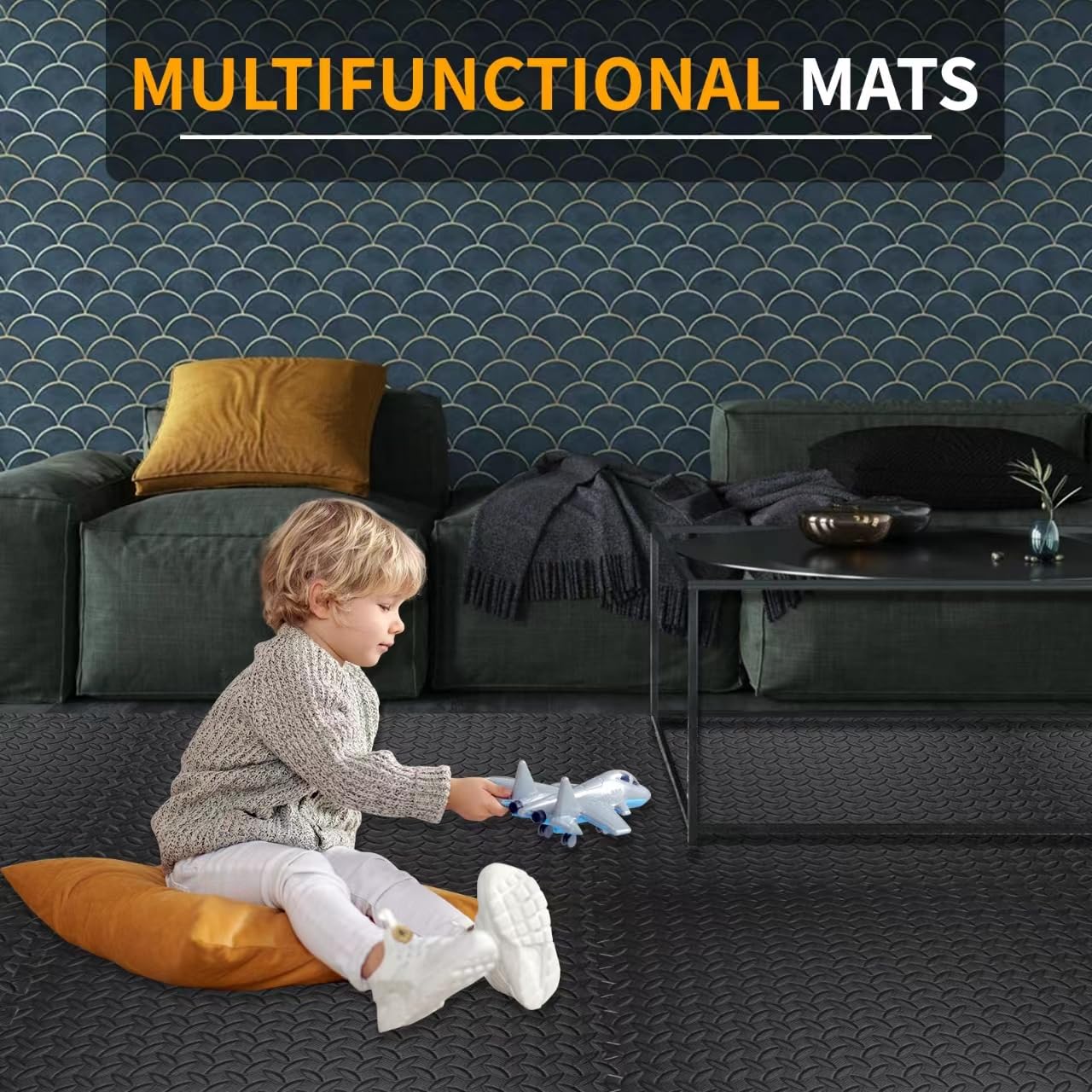 Puzzle Exercise Mat ½ in Thickness, 24 Tiles EVA Interlocking Foam Floor Tiles for Home 24'' x 24'' Protective Flooring Mats for Gym Equipment Covers 96 SQ FT