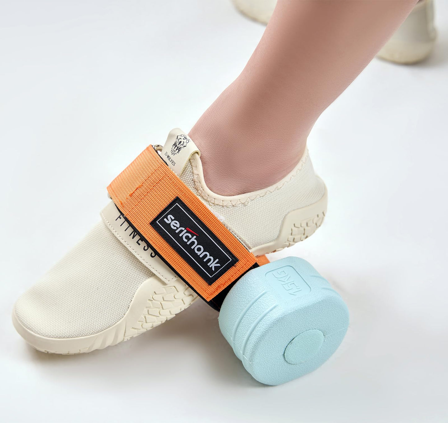 Feet Dumbbell Attachment, Tibialis Trainer Ankle Straps for Feet Weight Lifting Shin Splint, Hamstring Curls, Leg Curl Attachment at Home Gym Equipment Orange 2pc