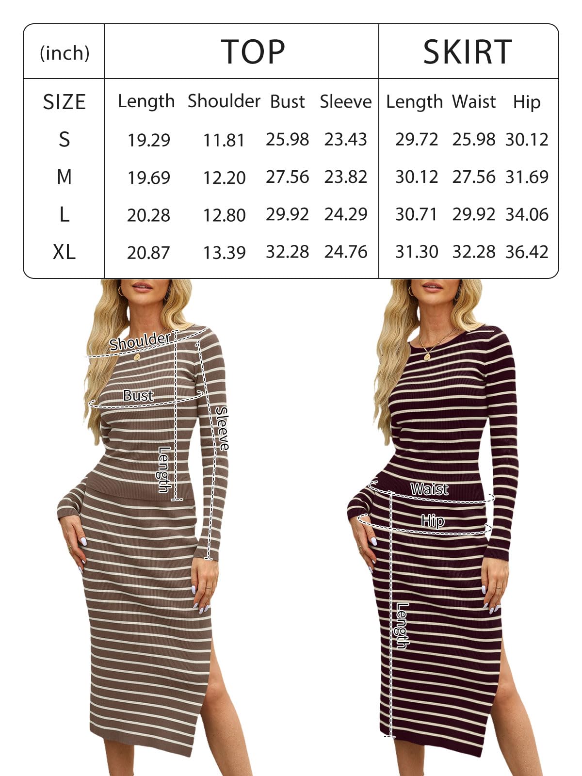 LILLUSORY 2 Piece Sets for Women Two Piece Skirt Sets Fall Outfits Cropped Sweaters Long Sleeve Fashion Winter Clothes 2024 White Black S