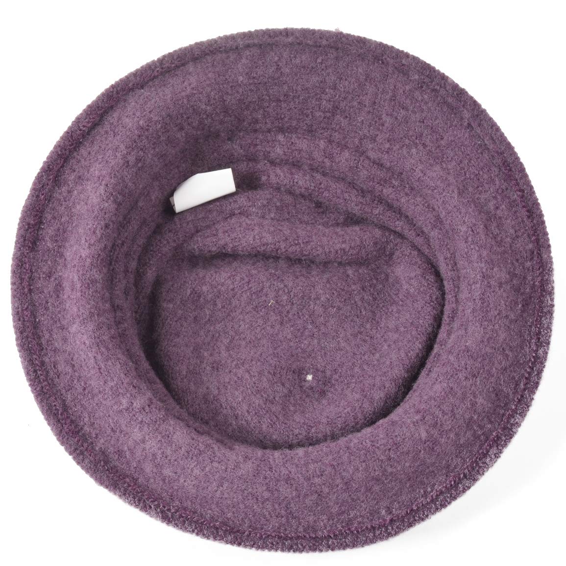 Vintage Women Floral Wool Dress Cloche Winter Hat 1920s (C020-D-Purple)
