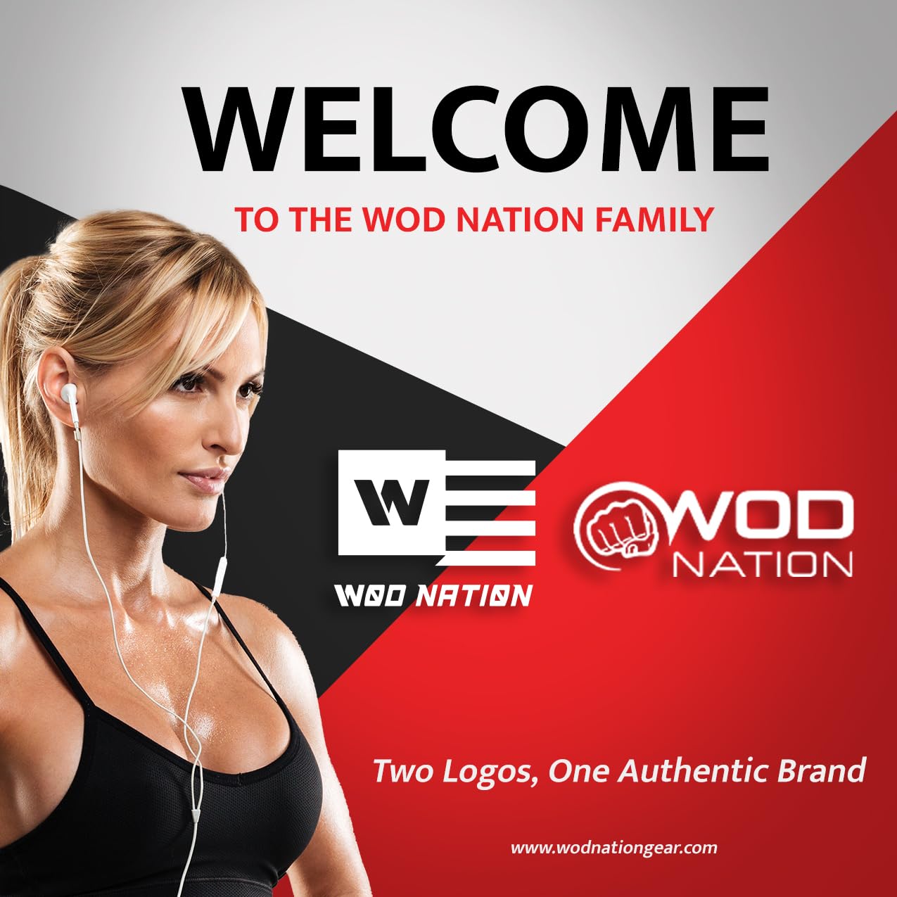 WOD Nation Wrist Wraps for Weightlifting, 12” Professional Gym Wrist Straps w/Thumb Loop Men & Women, Wrist Support Wraps for Strength Training, Powerlifting & Bodybuilding (Black/Red)