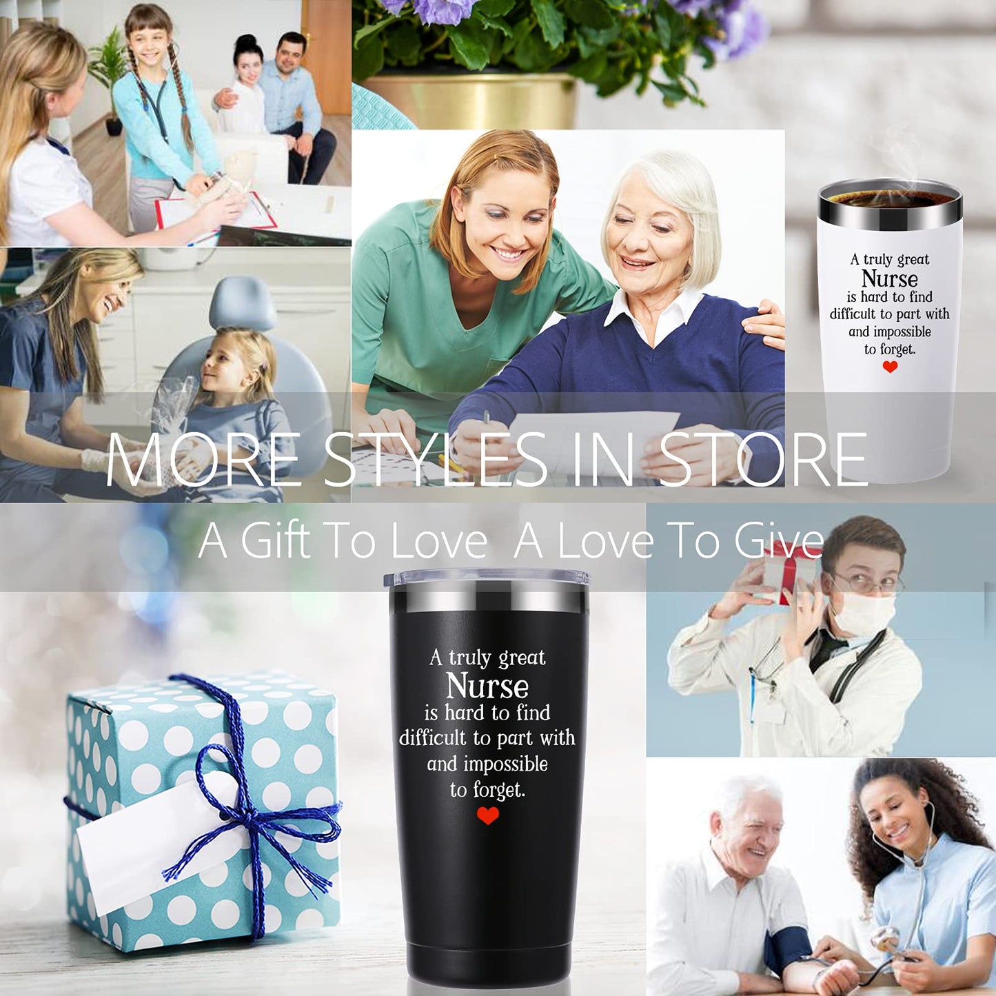 momocici Nurse Gifts 20 OZ Tumbler.A Truly Great Nurse Is Hard To Find And Impossible To Forget.Birthday,Christmas,Appreciation Gifts,Thank You Gifts,Retirement Gifts for Nurse Men Women Mug(Black)