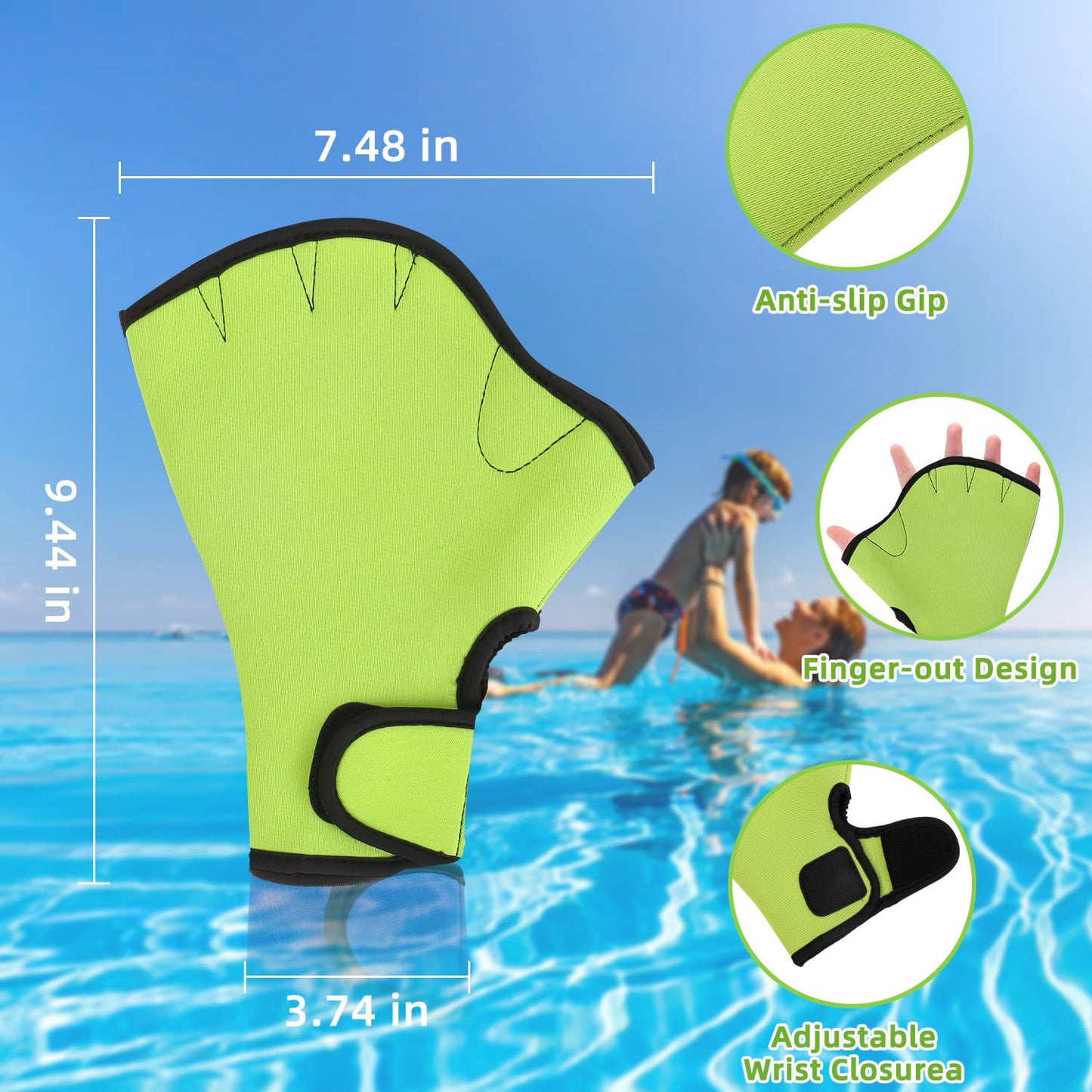 Water Dumbbells Set, 6 Pieces Water Aerobic Exercise Foam Dumbbell Set Pool Resistance, Detachable Aquatic Dumbells, Resistance Gloves, Aquatic Cuffs, Water Workout Fitness Tools for Weight Loss,