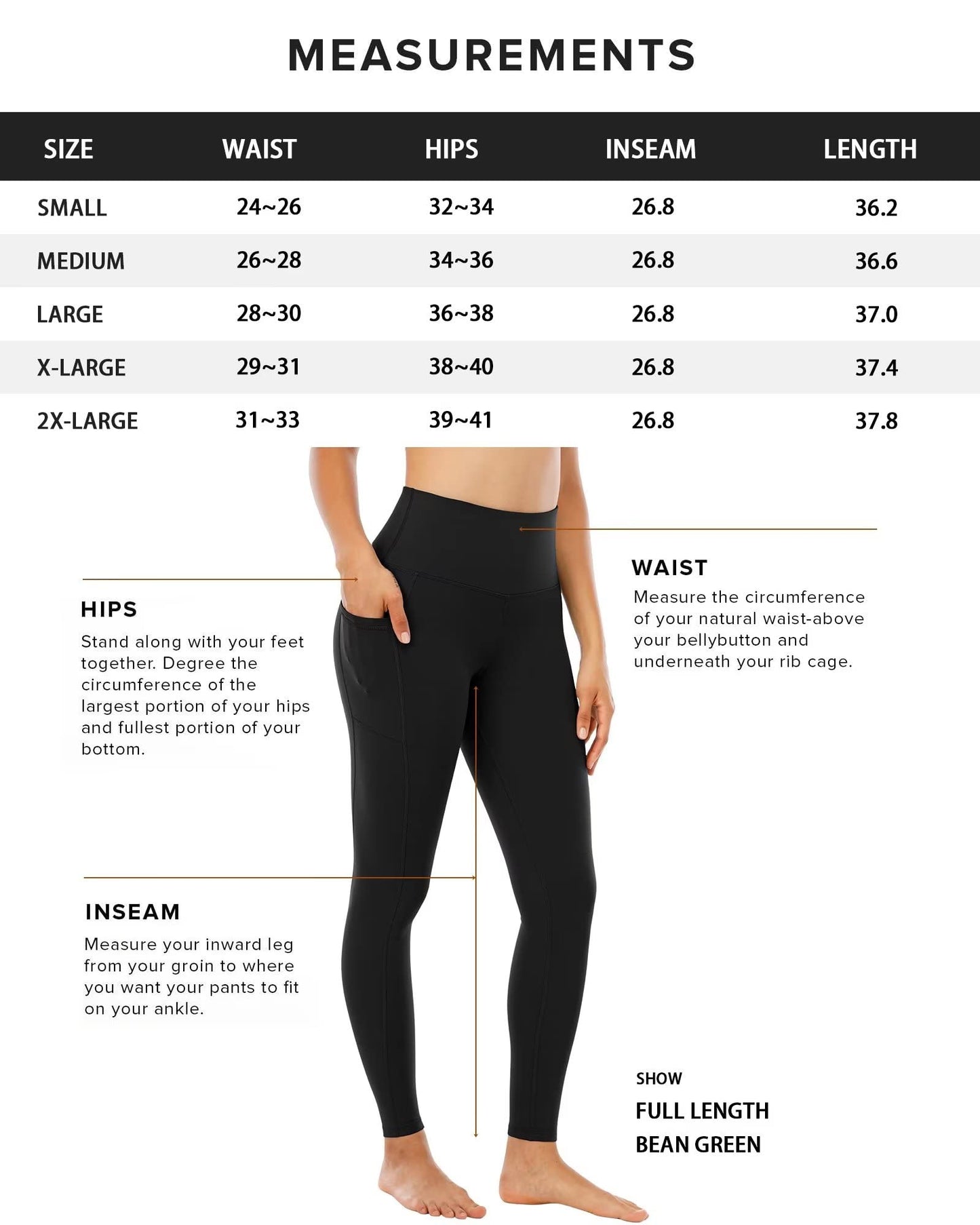 CHRLEISURE Fleece Lined Leggings Women with Pockets - Winter Warm Thermal Thick Tights High Waisted Yoga Pants(Black, M)
