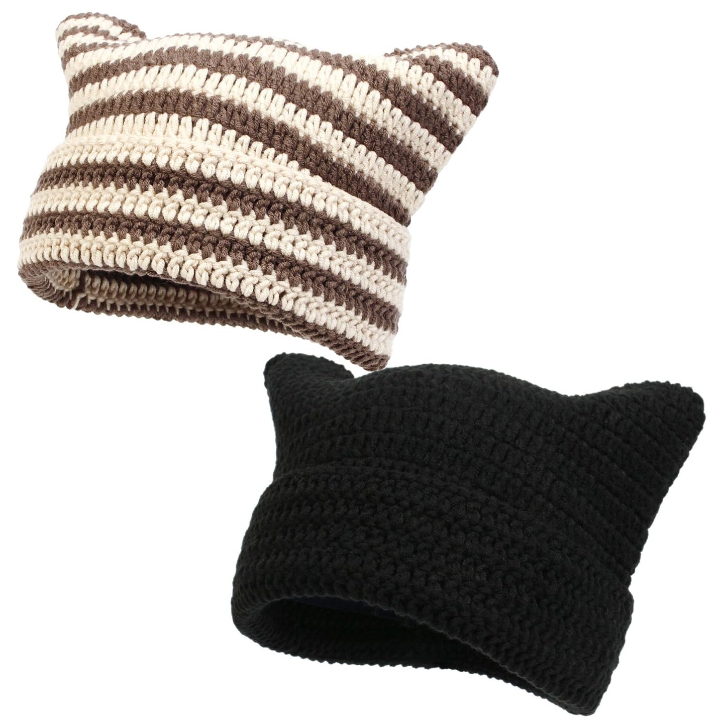 Women Beanie Warm Winter Hats, Soft Knit Lazy Beanie for Women, Women Cat Beanie，Women Fox hat, Slouchy Beanies for Women