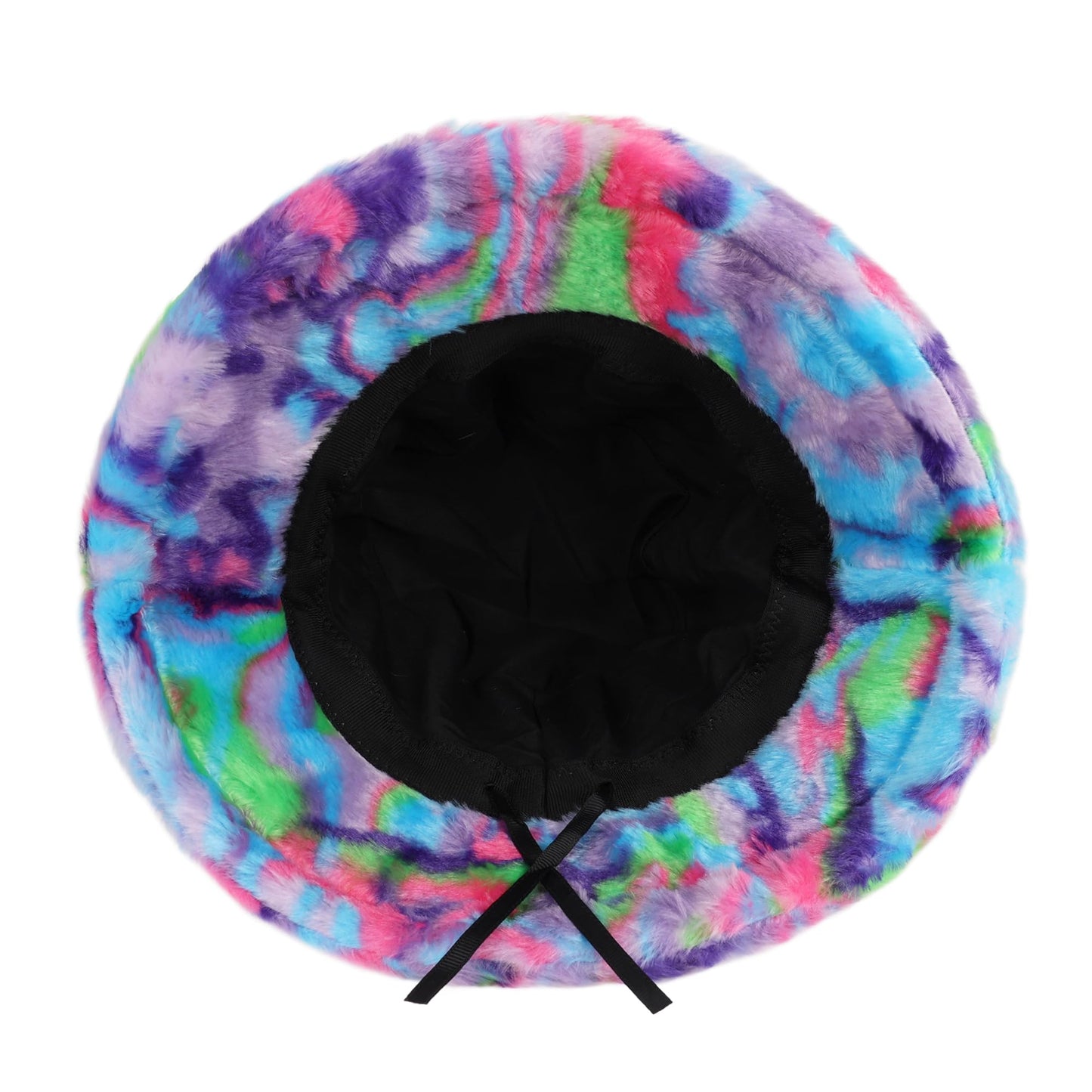Winter Fluffy Fuzzy Bucket Hat Plush Furry Faux Fur Fisherman Hats Warm Hat for Women (Multicolor Purple)