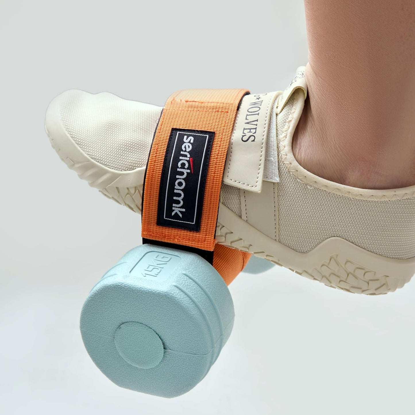 Feet Dumbbell Attachment, Tibialis Trainer Ankle Straps for Feet Weight Lifting Shin Splint, Hamstring Curls, Leg Curl Attachment at Home Gym Equipment Orange 2pc