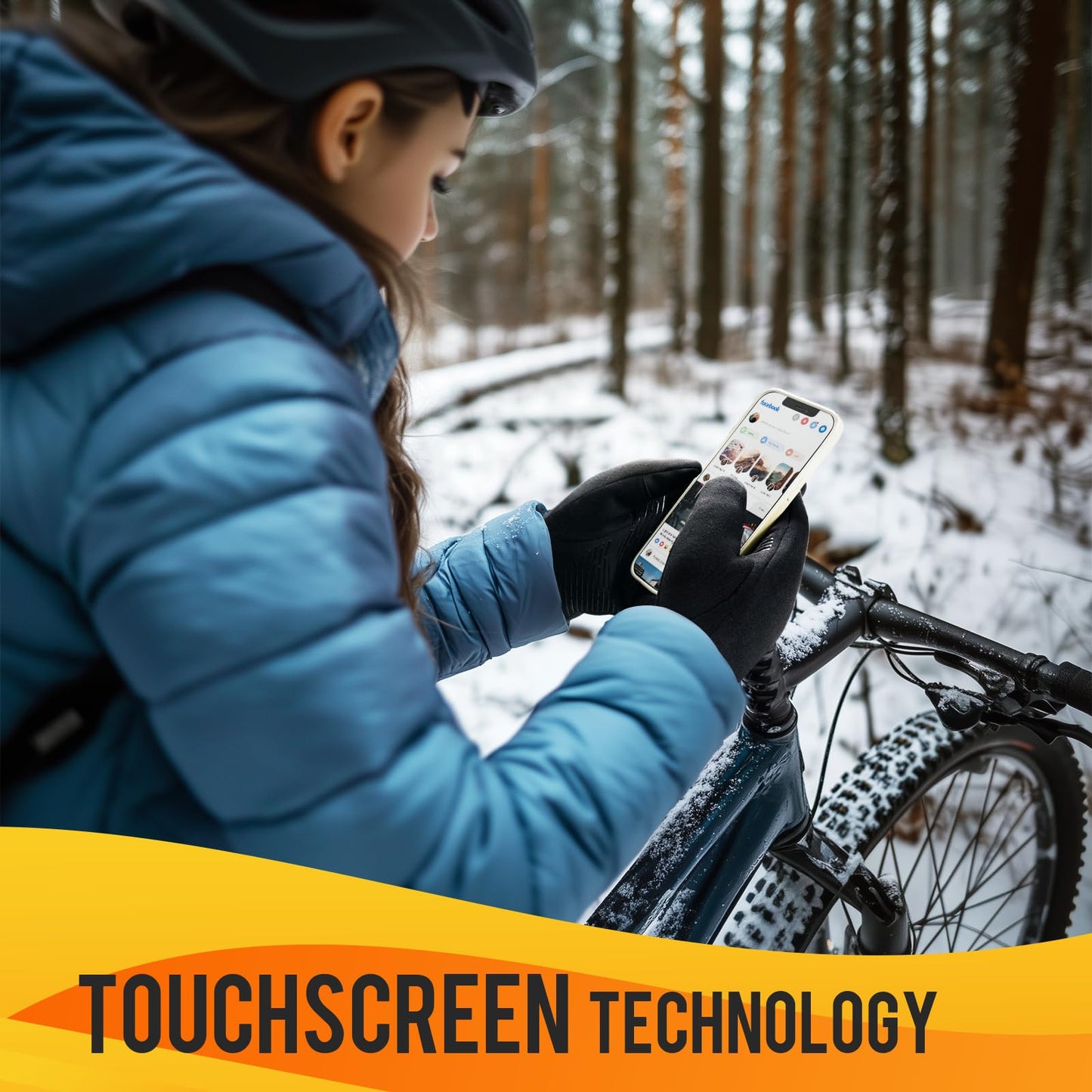 ATERCEL Gloves for Women Cold Weather, Winter Gloves Men,Touch Screen Warm Waterproof Gloves for Cycling, Running, Driving, Skiing