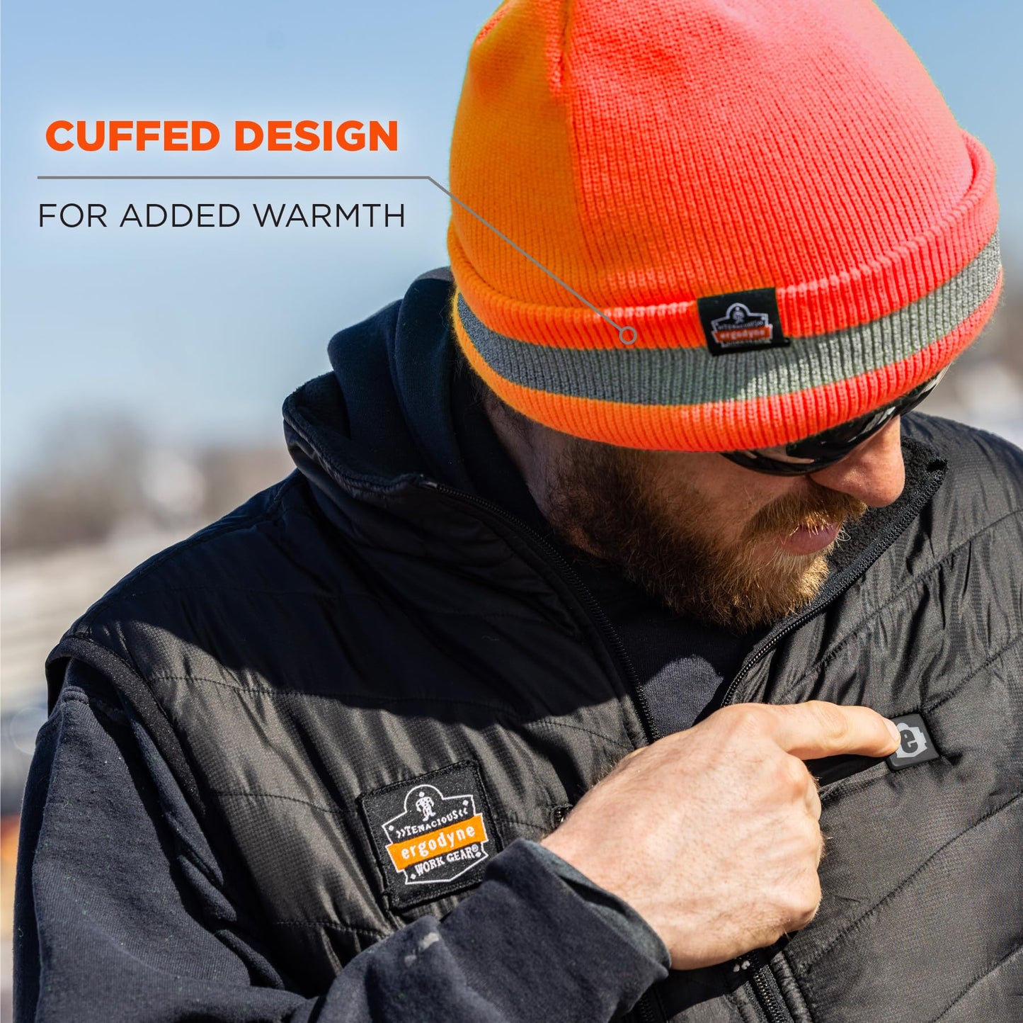 Ergodyne Standard Reflective Winter Hat, Orange