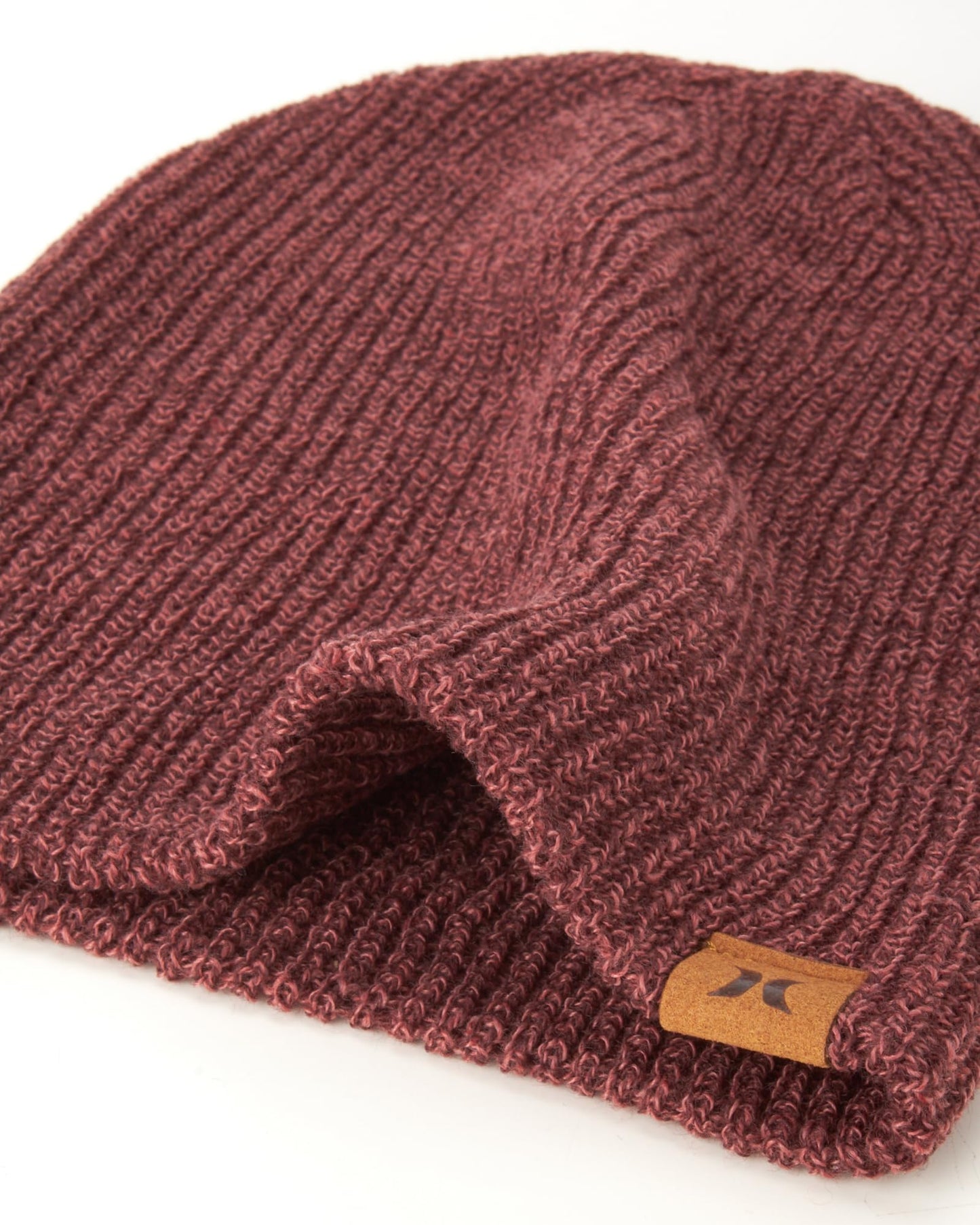 Hurley Men's Beanie Hat - One Size Slouchy Cuffed Skull Cap Winter Beanie for Men, Claystone Red