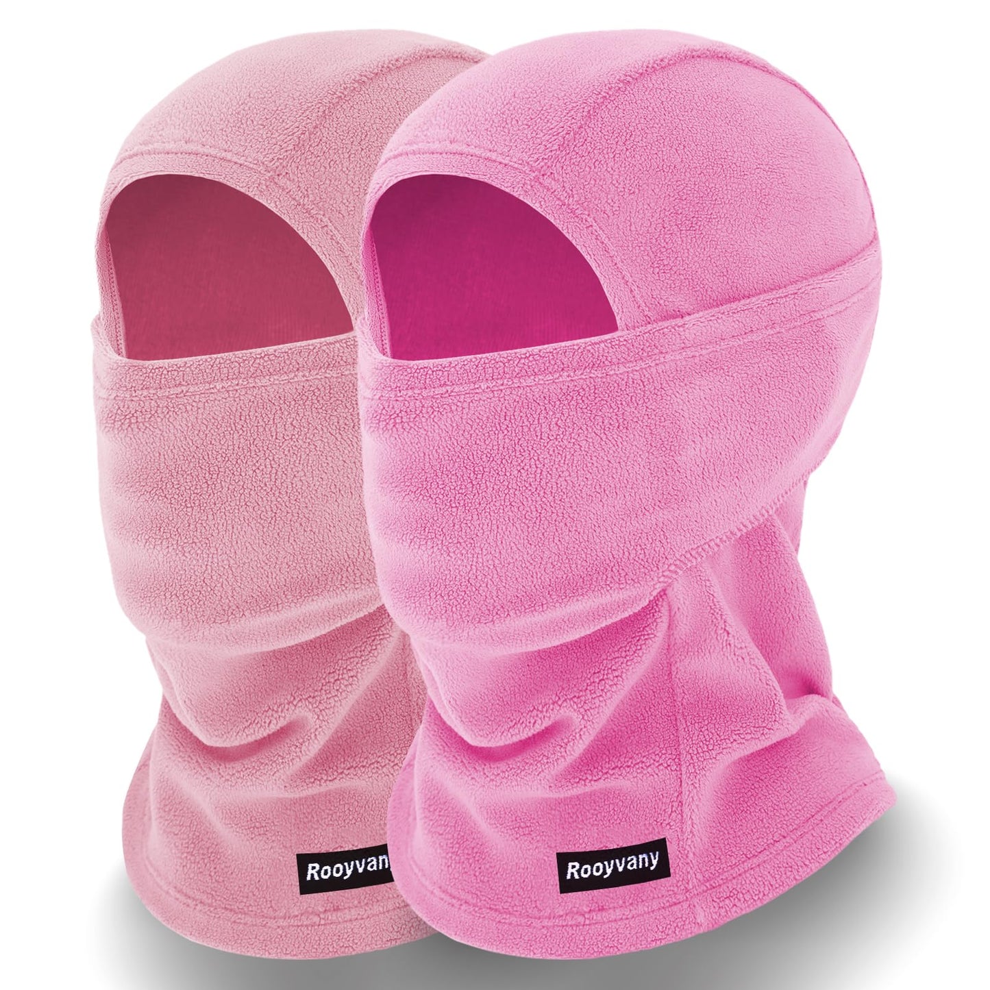 rooyvany 2 Pack Fleece Balaclava Ski Mask for Men&Women,Warm/Soft/Windproof/Lightweight Winter Face Mask for Skiing/Snowboarding/Cycling (Rosered/Pink)