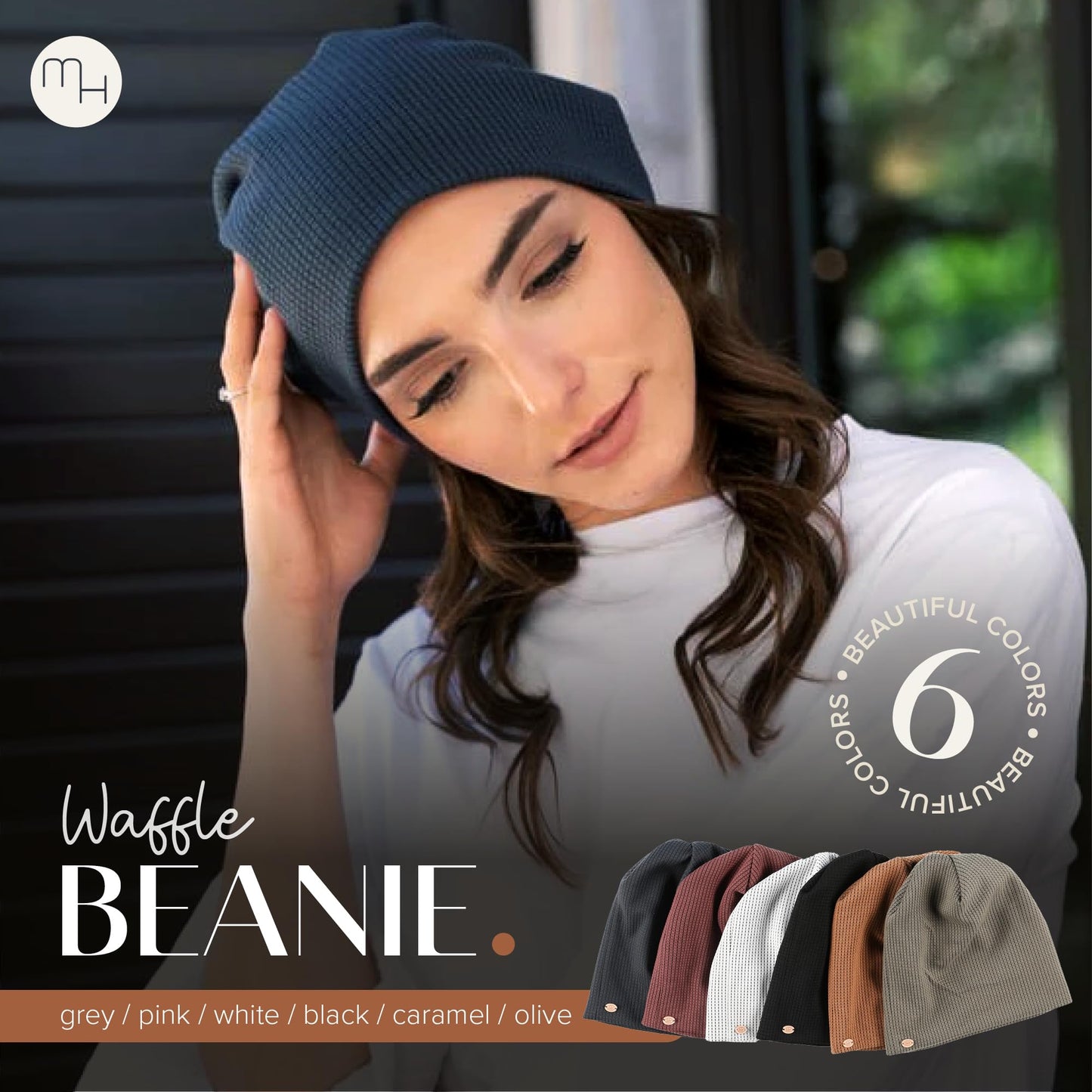 Madison Headwear - Winter Hat Beanie for Women Clothing (Polyester Blend, Olive Waffle)