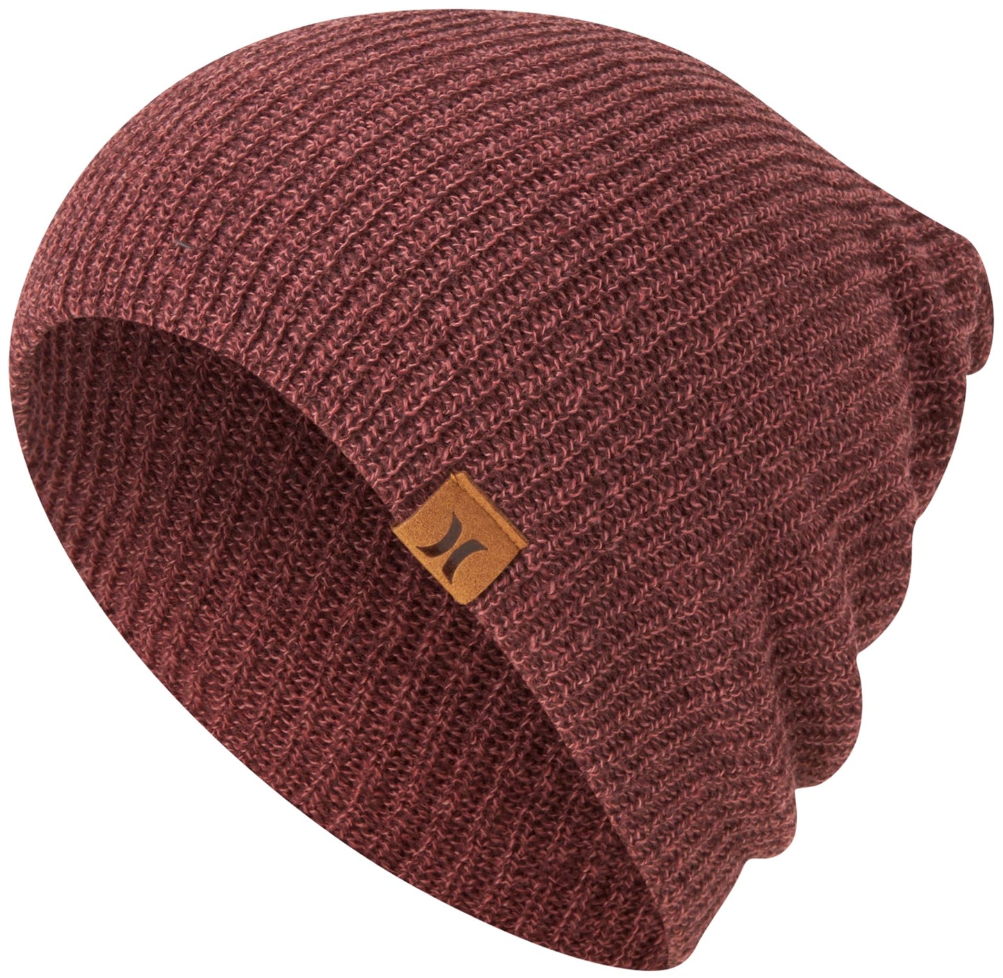 Hurley Men's Beanie Hat - One Size Slouchy Cuffed Skull Cap Winter Beanie for Men, Claystone Red