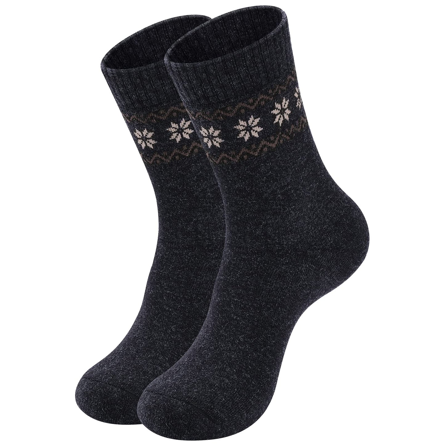 NinetoFiveLife Pack of 4 Womens Wool Socks Winter Hiking Socks Thick Merino Wool Knit Outdoor Recreation Socks Warm Soft and Comfortable