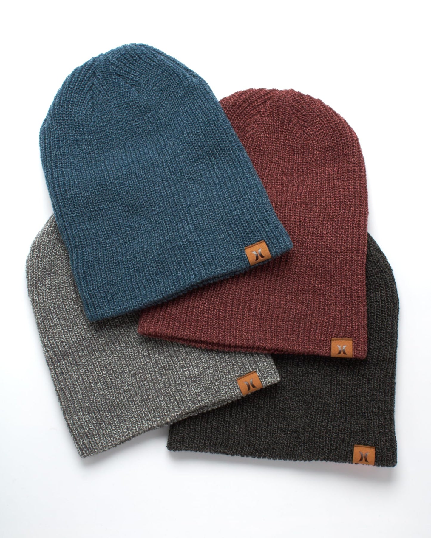 Hurley Men's Beanie Hat - One Size Slouchy Cuffed Skull Cap Winter Beanie for Men, Claystone Red