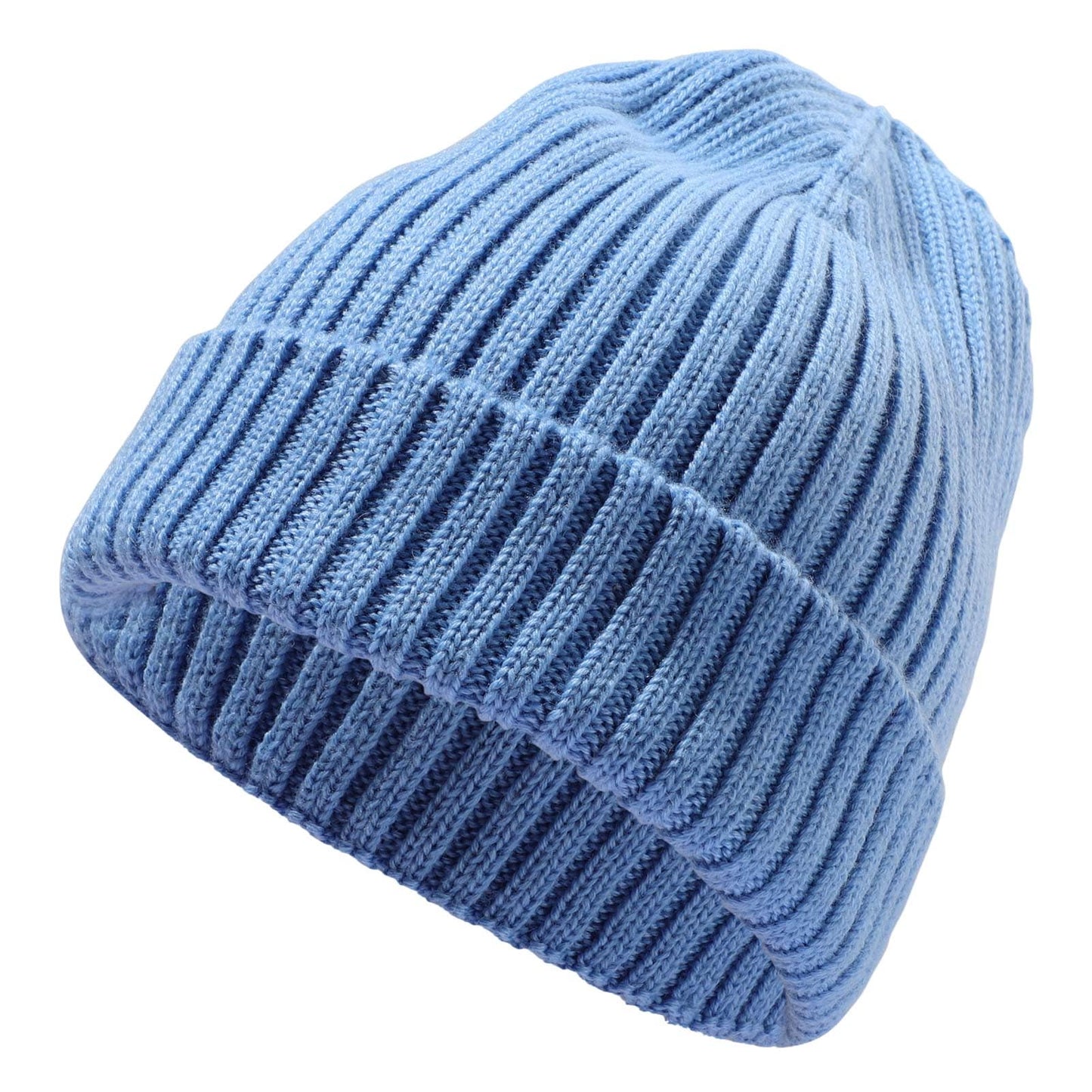 Kids Beanie - Merino Wool Ribbed Knit Winter Hat Classic Daily Skull Caps for Boys and Girls (Ages 7-14),Blue