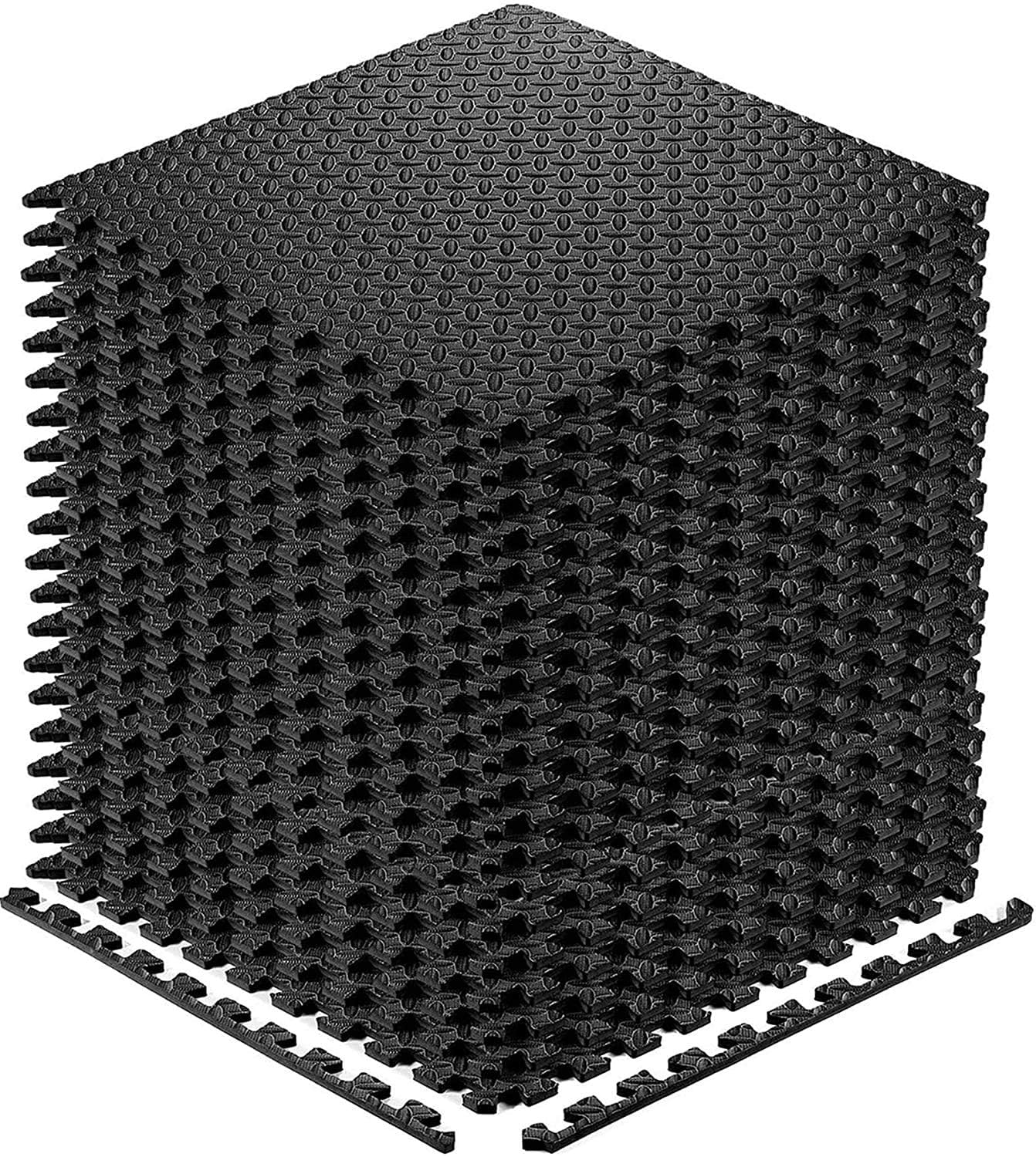 Walsai Exercise Mats Puzzle Foam Mats Gym Flooring Mat Cover 20 SQ.FT Interlocking Foam Mats with EVA Foam Floor Tiles for Home Gym Equipment Workouts (20pcs Black Mats)