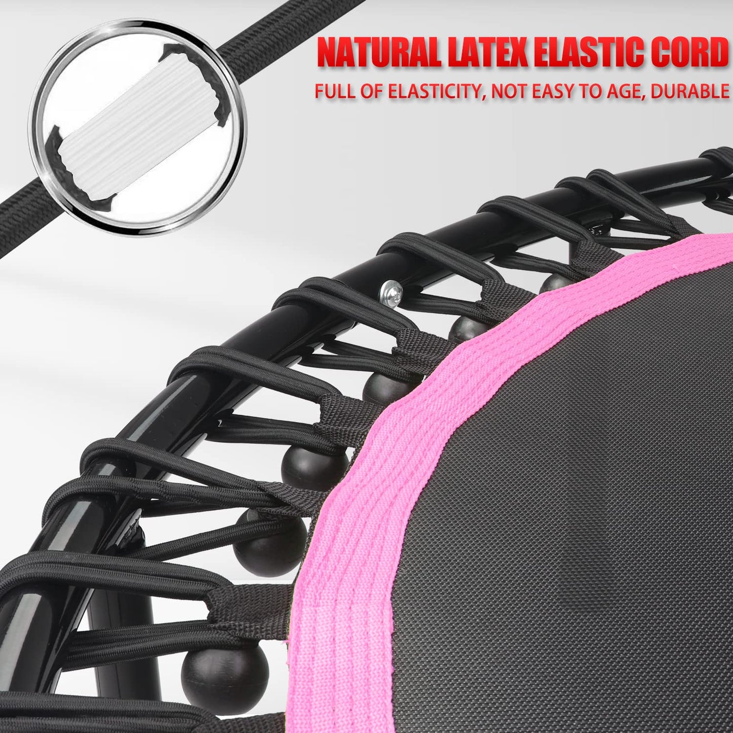 NEWAN 48'' Mini Trampoline for Adults,rebounder Trampoline, Silent Stable Exercise Fitness Trampoline for Adults Indoor Garden Workout,Max Load 330 lbs