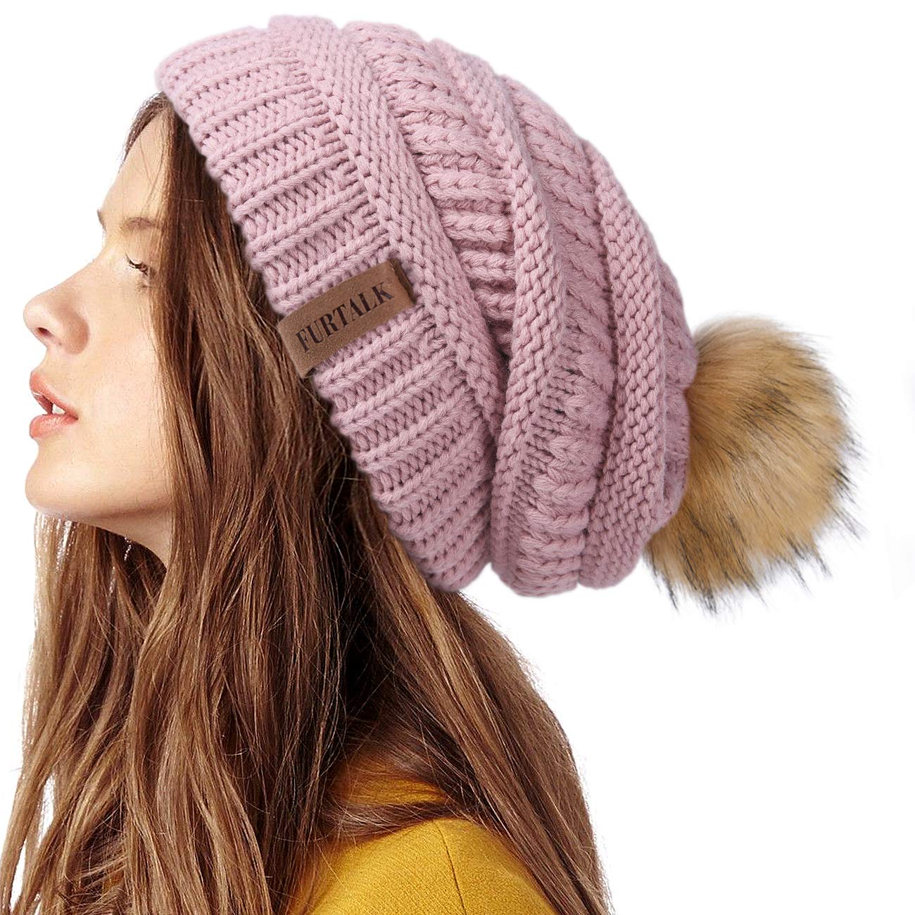 FURTALK Womens Winter Slouchy Beanie Hat Knit Winter Hats for Women Soft Stretch Warm Skull Ski Cap Beanies