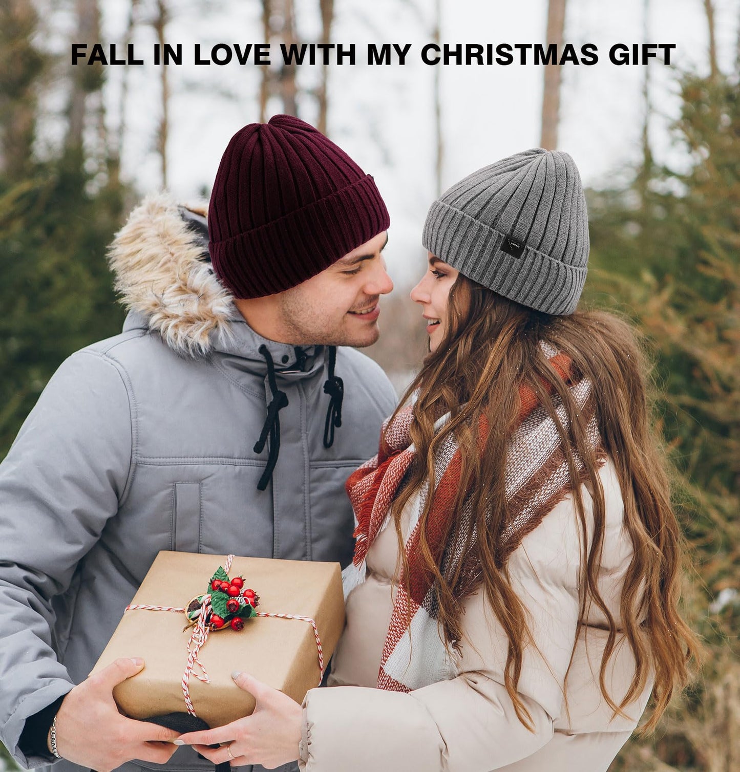 Wmcaps Winter Beanie Knitted Hats for Men Women, Fleece Lined Beanie Warm Stocking Cap Soft Warm Ski Hats Unisex (Slate Grey)