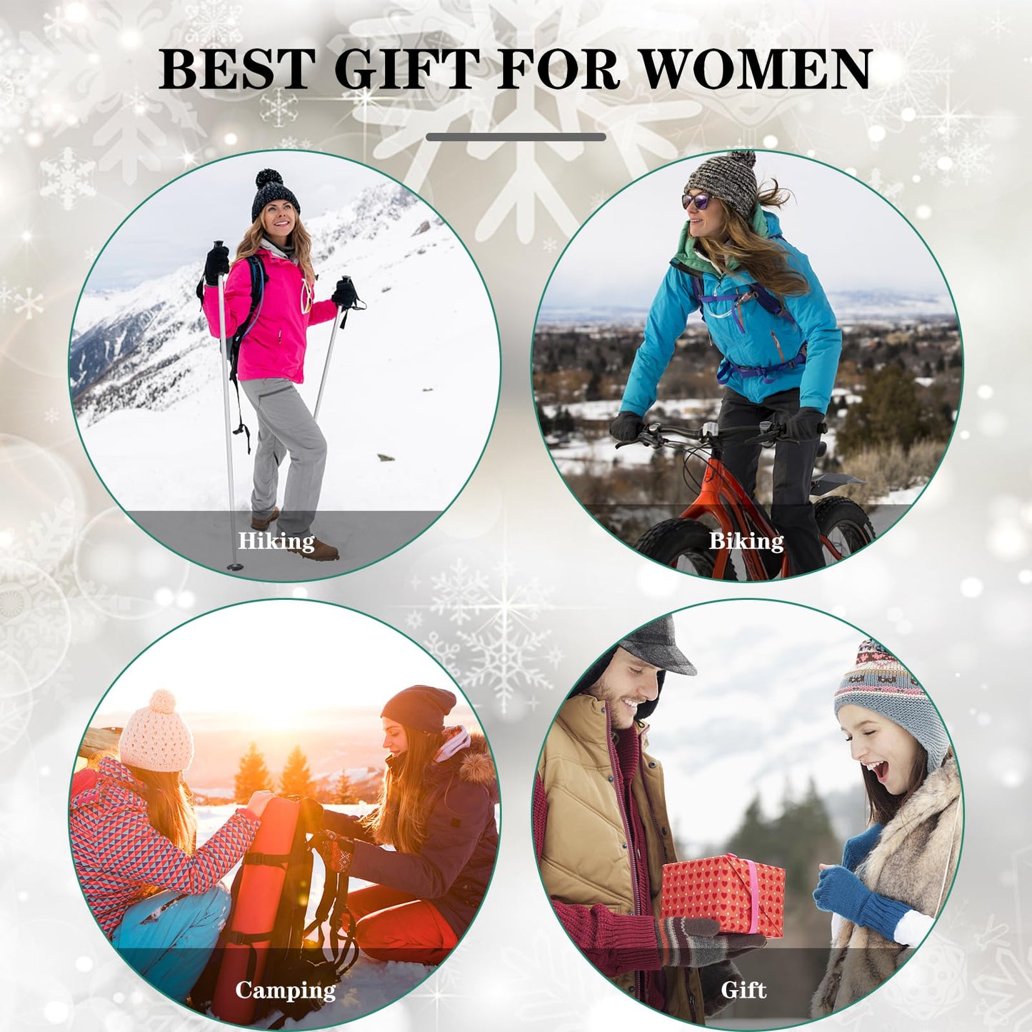 Women Winter Beanie Hat Knit Earflap Hats Warm Thick Fleece Lined Soft Skull Cap with Fashion Cute Faux Fur Pom Outdoor Indoor Beige Cold Weather Snow Ski Running
