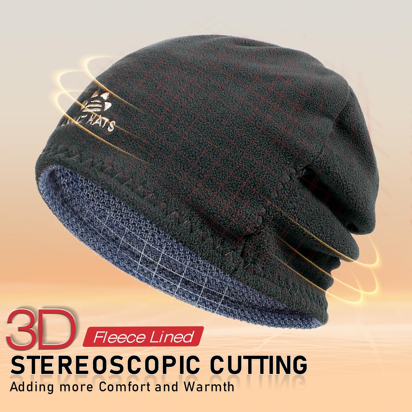Winter Mens Beanie Hat Scarf Warm Fleece Lined Windproof Knit Ski Women Beanie Skull Cap Neck Warmer Gaiter Set