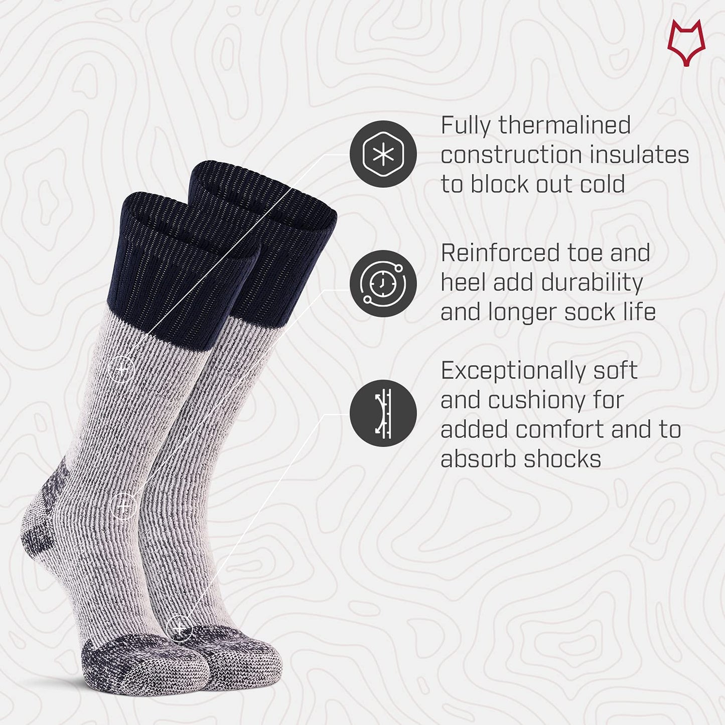 FoxRiver womens Wick Dry Outlander Heavyweight Boot & Field Mid-calf hiking socks, Blue, Medium US