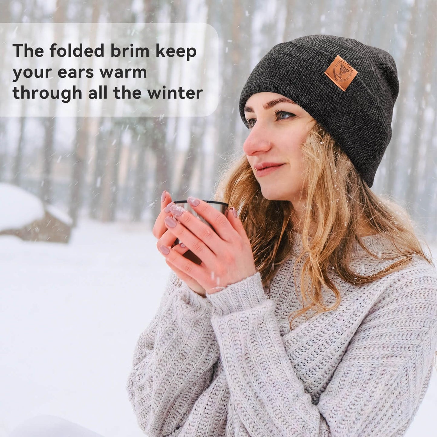 OZERO Winter Beanies for Men Women: 2-Pack Classic Cuffed Thermal Hats, Soft Warm Caps, Fashion Skull Cap for Cold Weather Gray