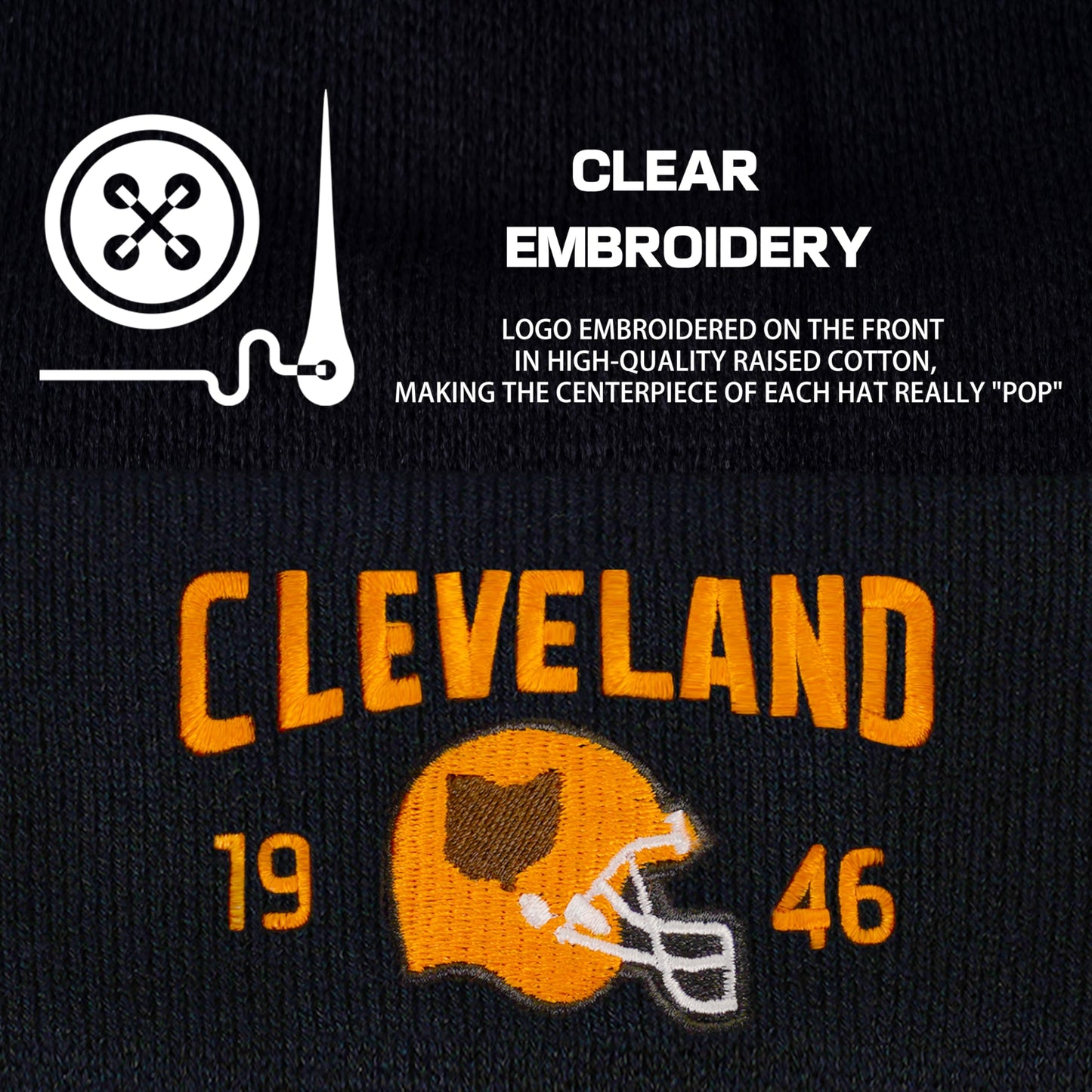 City Classic Team Year Football Embroidered Beanie for Men Women Football Color Style Beanie Dad Hat for Football Fans Gifts