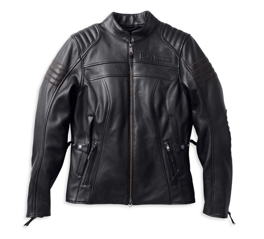 Harley Davidson Women's Heather Avenue Triple Vent System Leather Riding Jacket